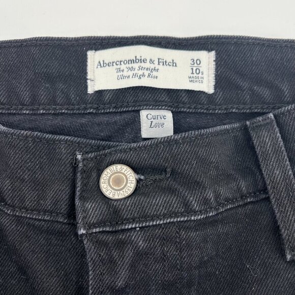 Abercrombie & Fitch Curve Love Ultra High Rise 90s Straight Jean Size 30/10S NWT - Picture 7 of 12